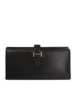 Hermes Bearn Wallet, Chevre, Black, C, 2
